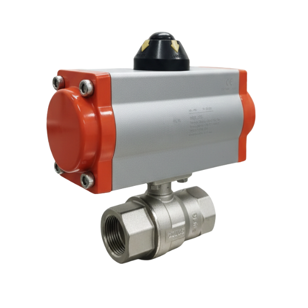 Pnömatik Aktüatörlü Pirinç Küresel Vana 1'' PN40