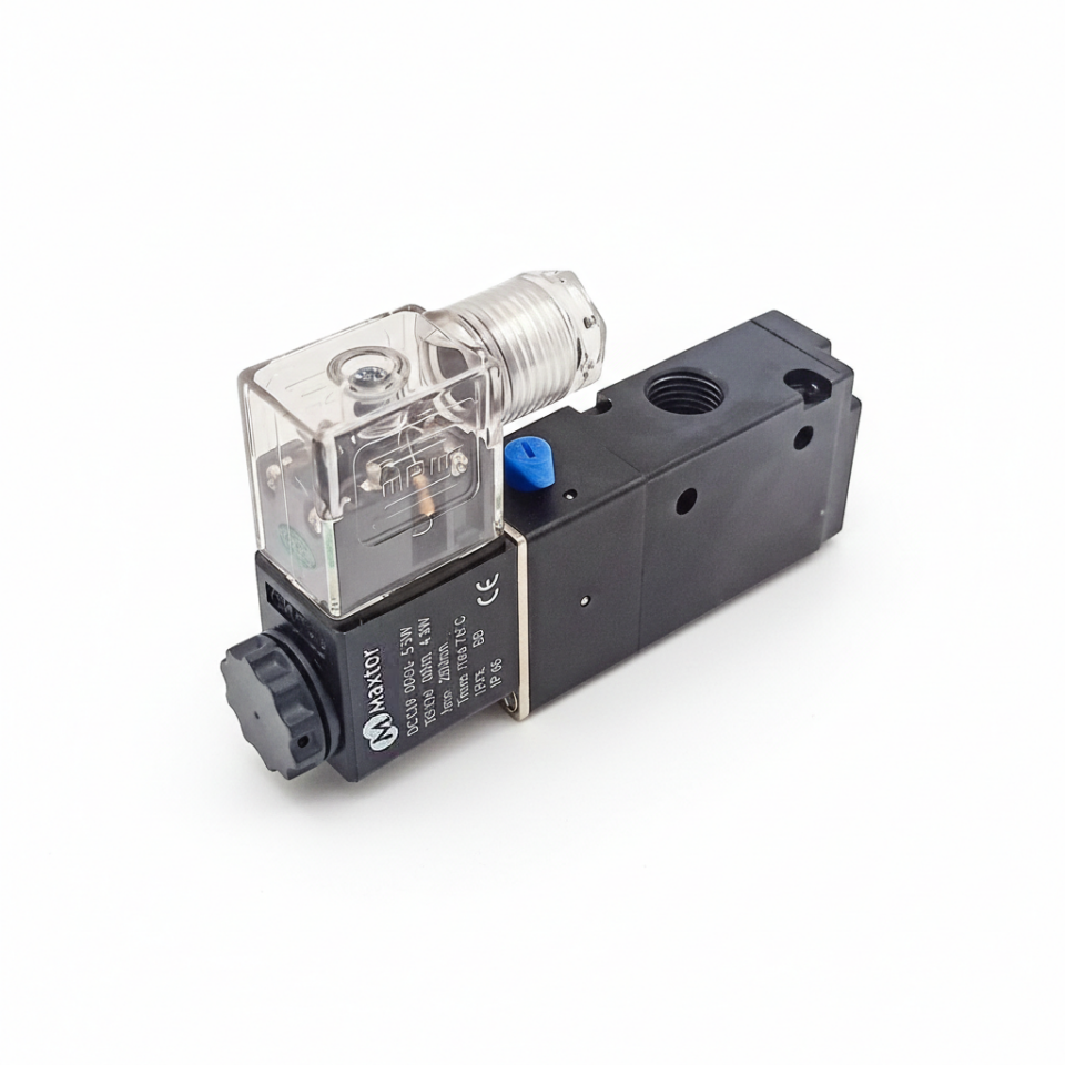 MAXTOR 3V210-08-24VDC 3/2 Tek Bobin Pnömatik Valf 1/4''