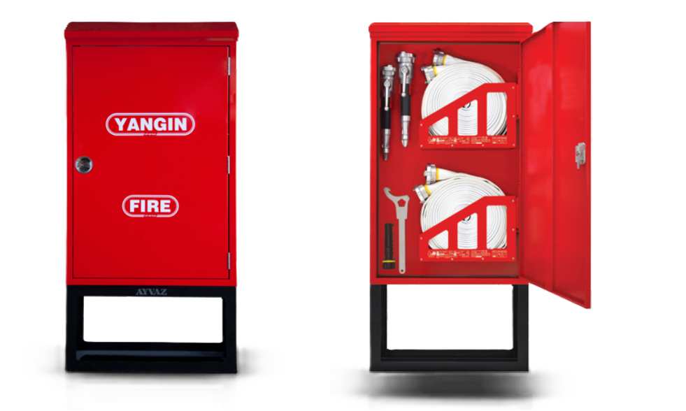 Ayvaz Field Type Fire Cabinet 2 Sets DN65 30 m Hose + Nozzle