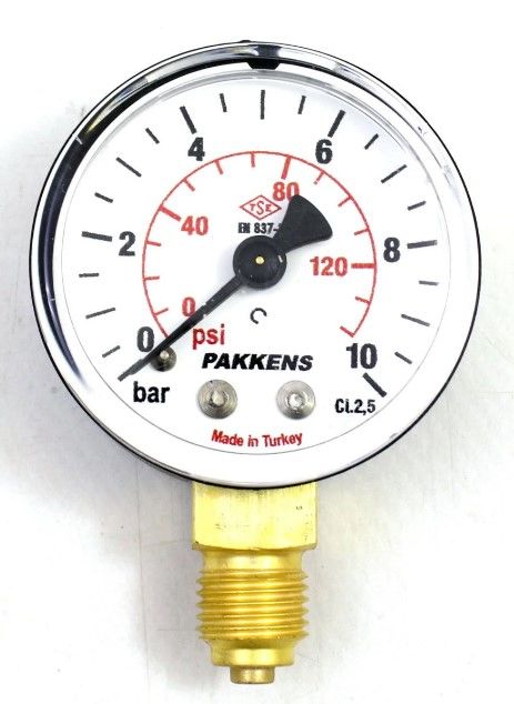 PAKKENS Alt Bağlantılı Manometre Ø40 mm 10 Bar 1/8''