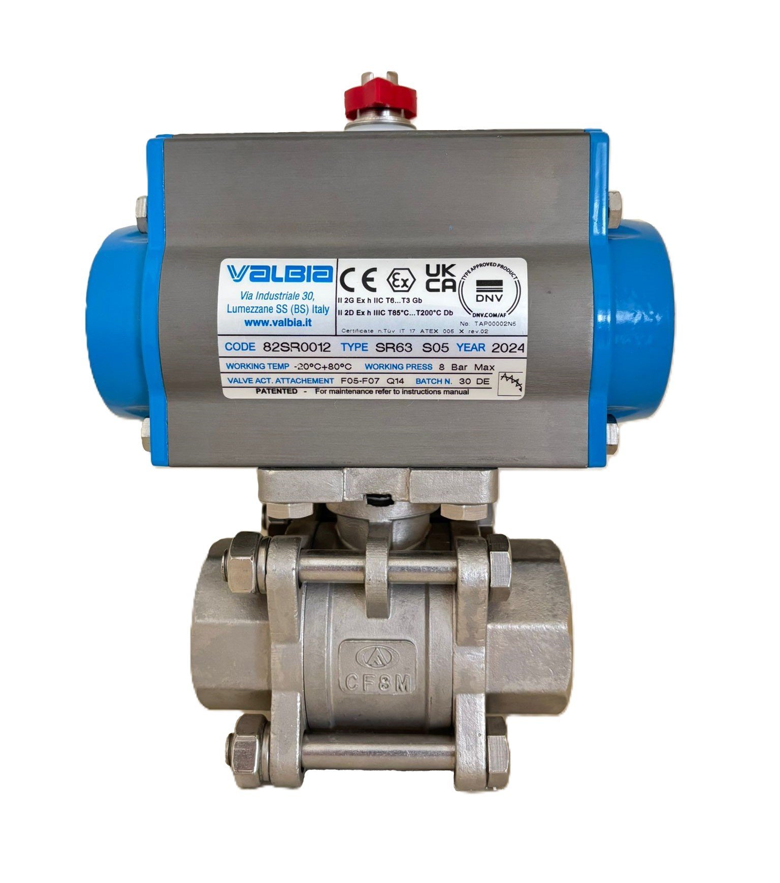 AYVAZ Aktüatörlü Paslanmaz Küresel Vana 11/4'' PN63