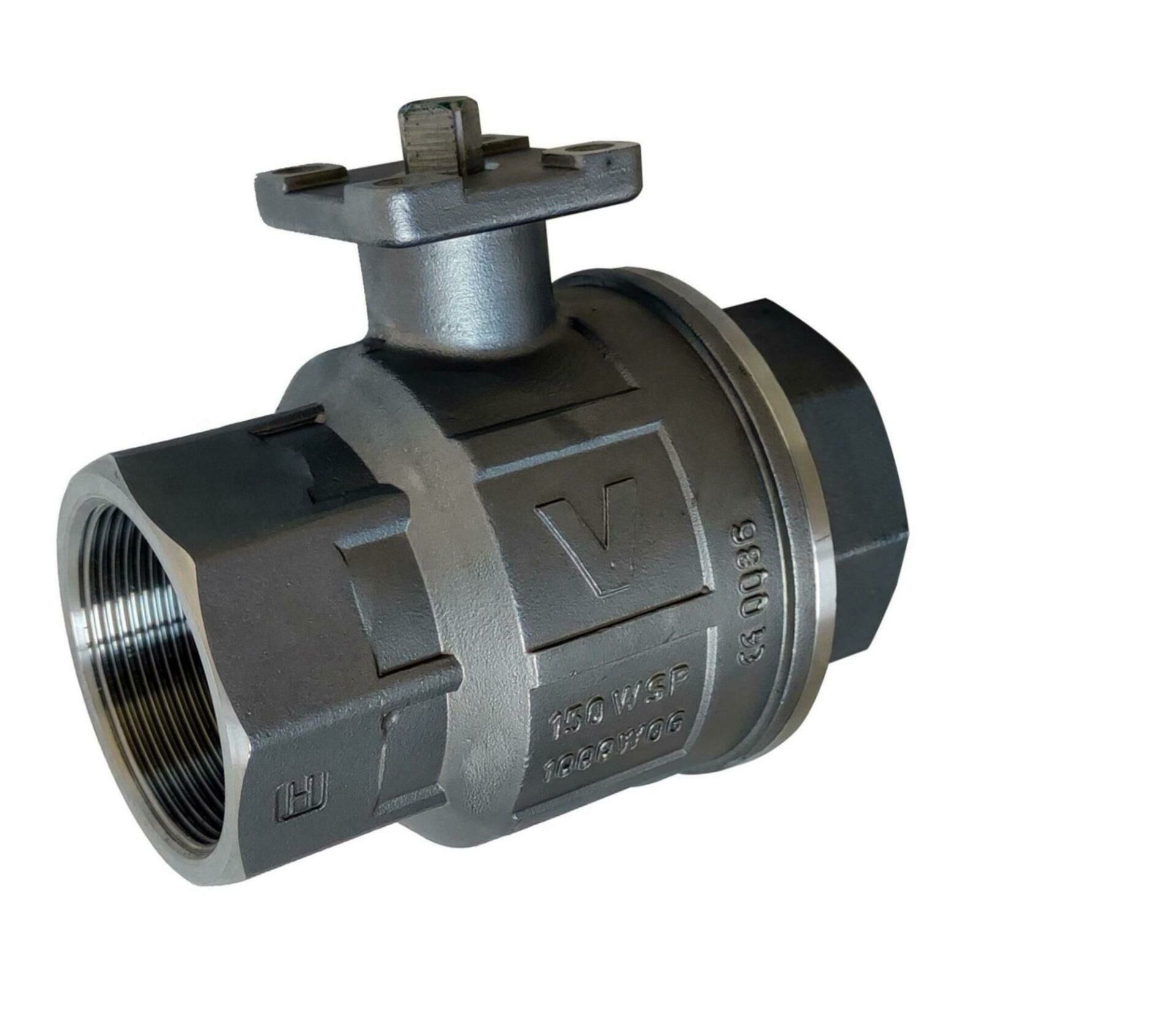 VALPRES Aktüatör Takılabilir İki Parçalı Paslanmaz Çelik Küresel Vana 316 1'' Pn64