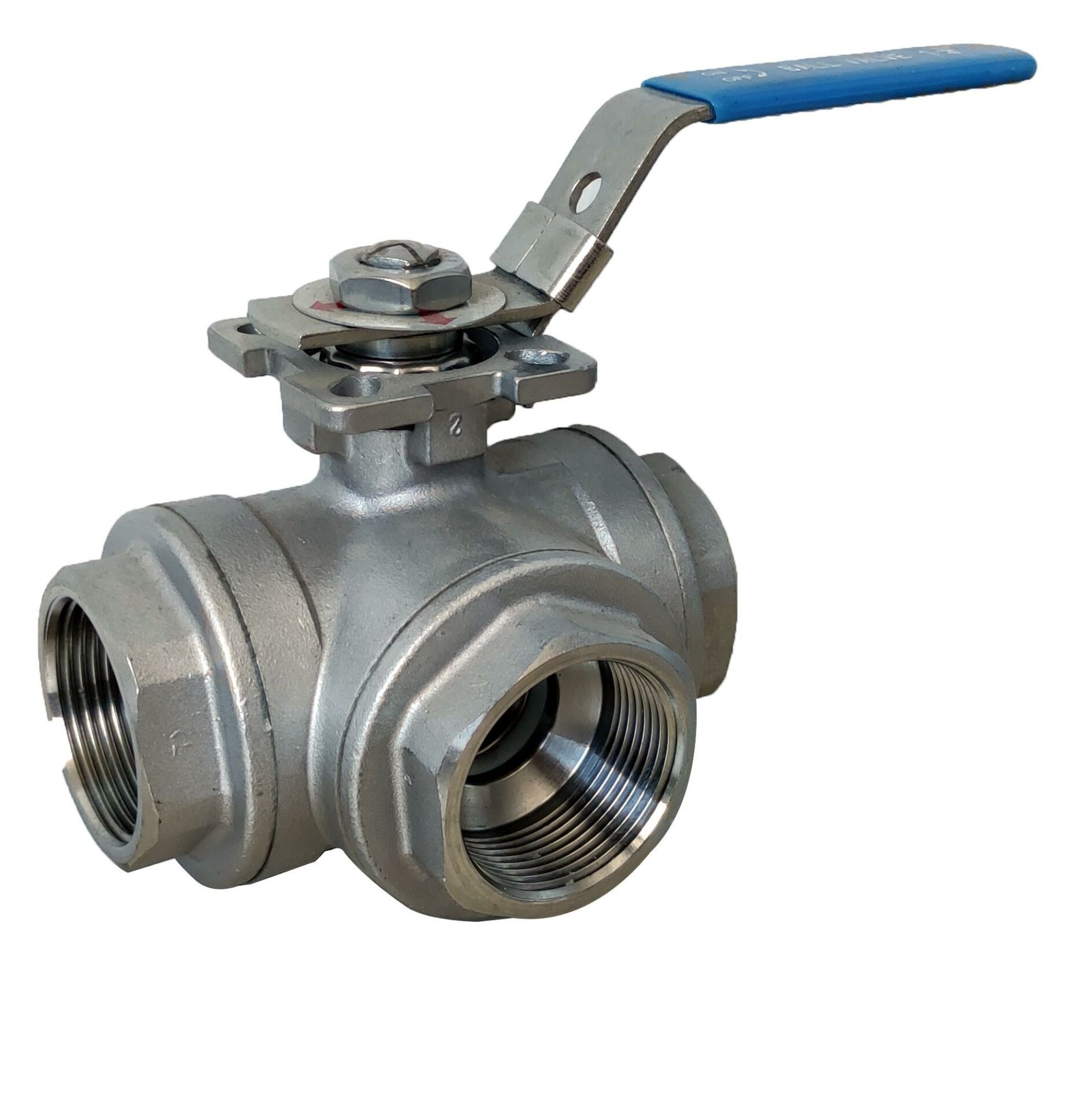 Aktüatör Uyumlu 3 Yollu L-Tipi Paslanmaz Dişli Küresel Vana 1/2'' AISI 316