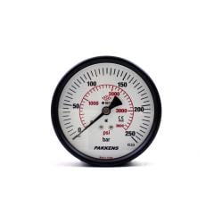 Pakkens Back Connection Dry Type Manometer Ø100 mm 250 Bar 1/4''