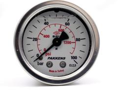 PAKKENS Заден свързващ манометър с глицерин Ø100 mm 100 Bar 1/2