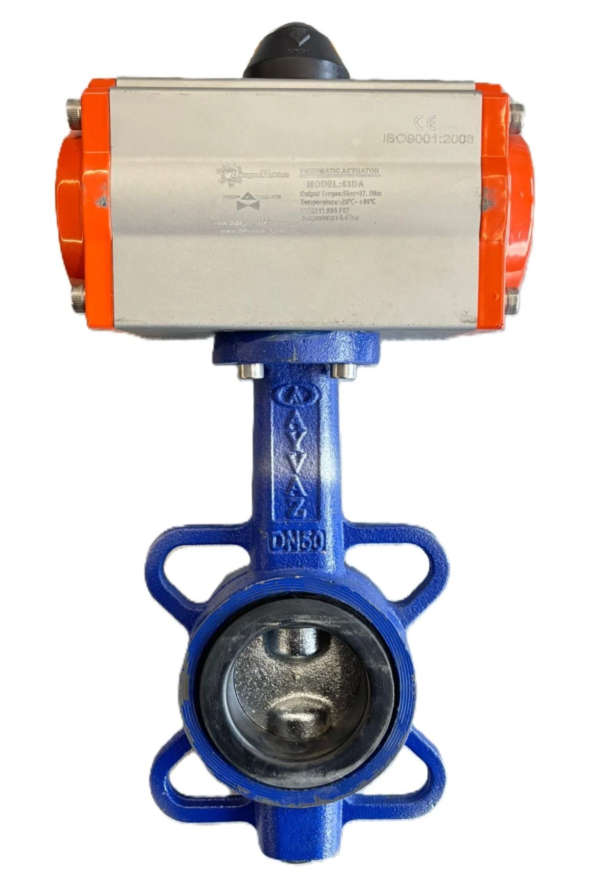 AYVAZ KVA7 Pnömatik Aktüatörlü Kelebek Vana DN100