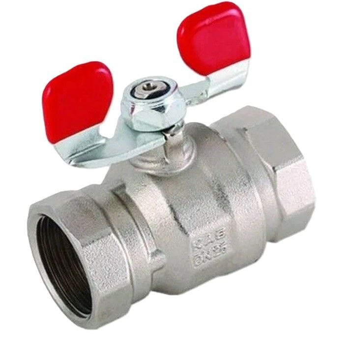 KONSAN Red Lever Handle Brass Ball Valve 1/2