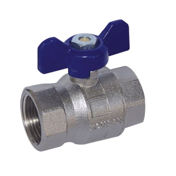KONSAN Син пеперуден лост Месингов сферичен кран 1/2'' PN16