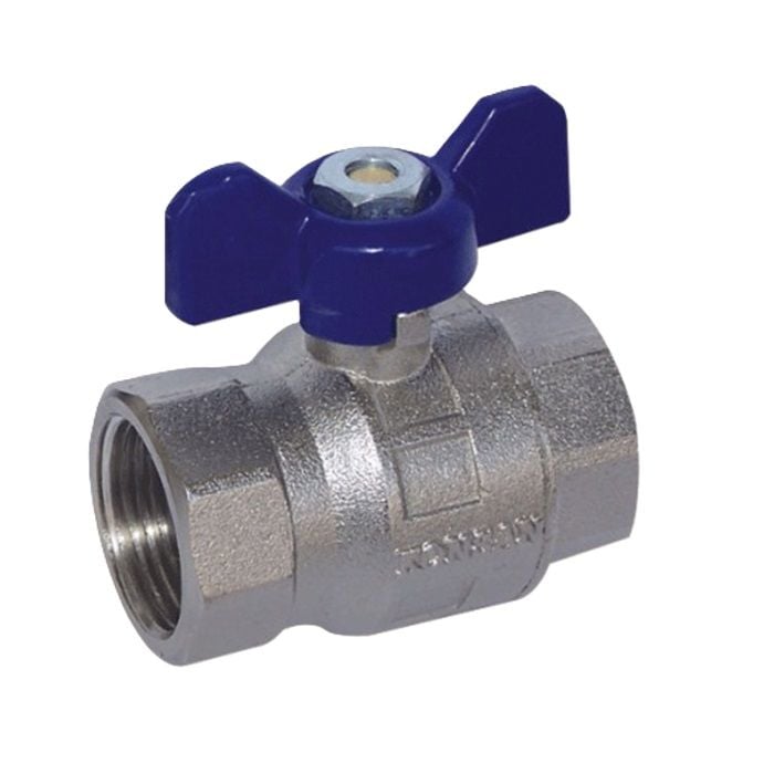 Konsan Mavi Kelebek Kollu Pirinç Küresel Vana 1/2'' PN16