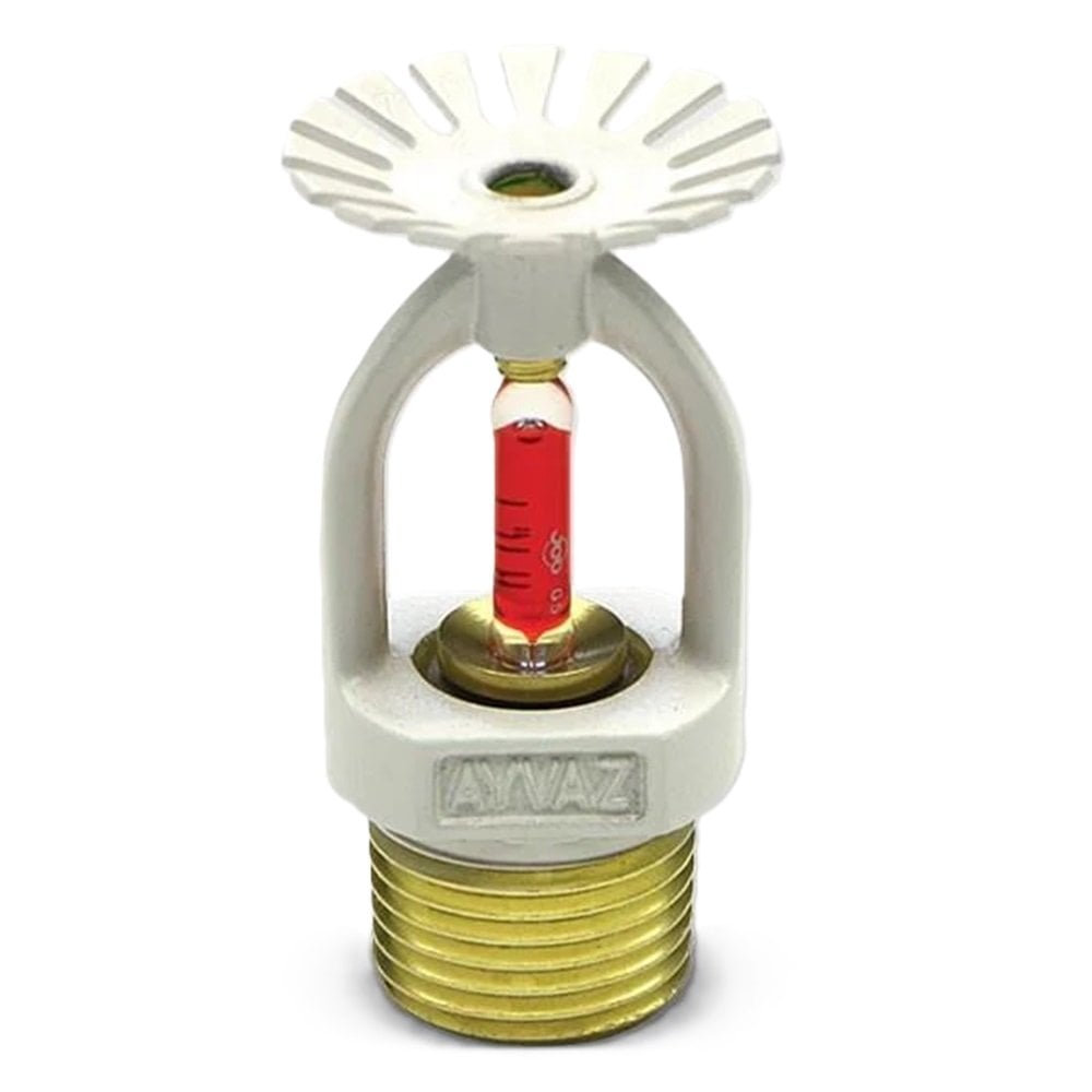 Ayvaz White Painted Sprinkler 68°C Glass Bulp Pendent Standard Response 5mm