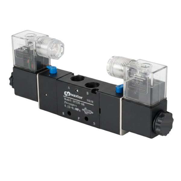 Maxtor 4V220-08-24VDC Çift Bobin Valf 1/4'' 5/2 24V DC