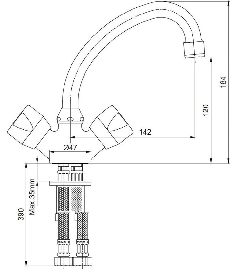 ECA Pınar Kısa Kuğu Lavabo Bataryası 102108555