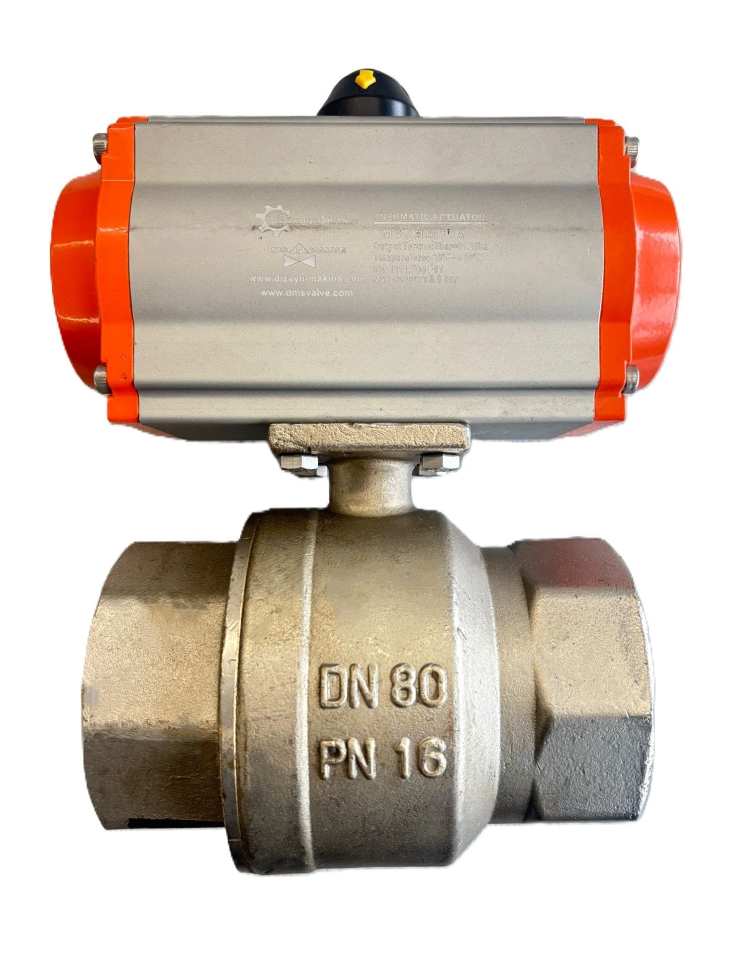 FABER Pnömatik Aktüatörlü Pirinç Küresel Vana 3''