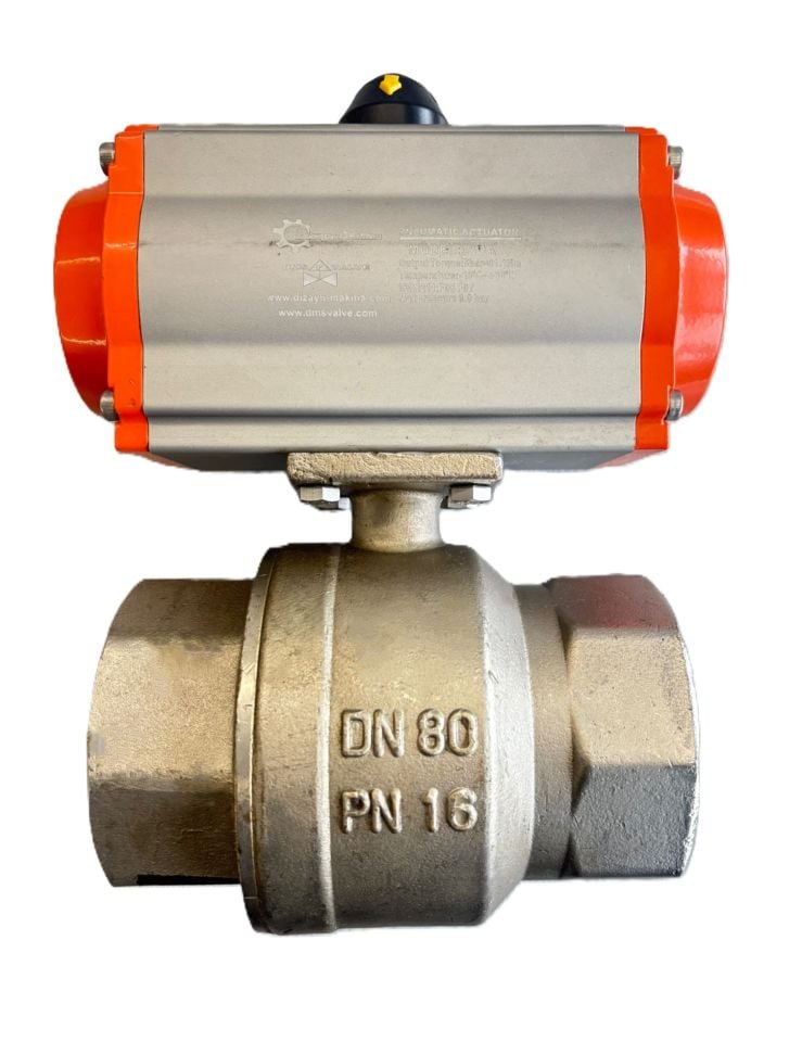 FABER Pnömatik Aktüatörlü Pirinç Küresel Vana 3''