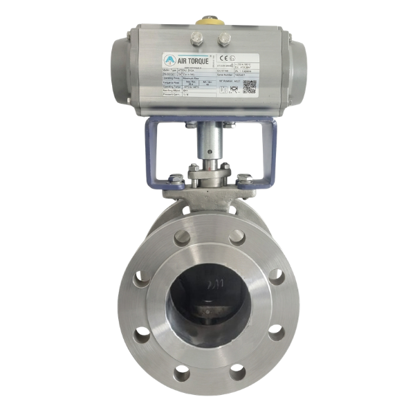 Pnömatik On-Off Kontrol Segment Küresel Vanası DN100 PN16