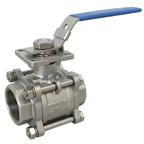 Aktüatör Uyumlu 3 Parçalı Paslanmaz Küresel Vana PN63 1 1/2''