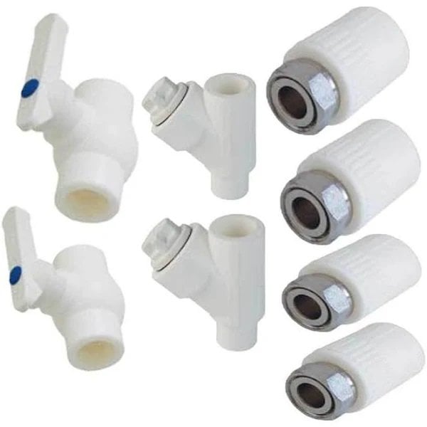 PP-R Hareketli Nipelli Kombi Bağlantı Seti 8 Li Düz