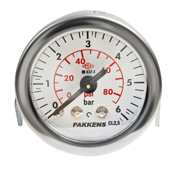Pakkens Arka Bağlantılı Pano Tipi Manometre Ø40mm 6 bar 1/8''
