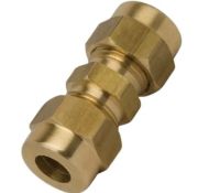 Double Ferrule Brass Nipple 6mm x 6mm