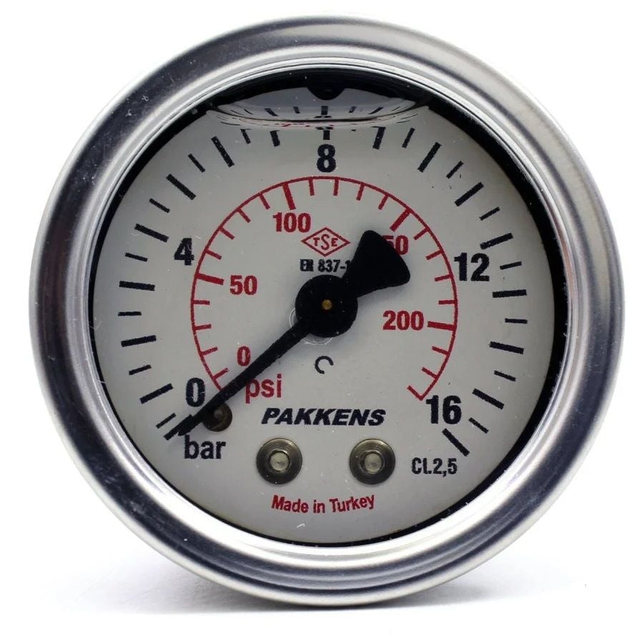 Pakkens Arka Bağlantılı Gliserinli Manometre Ø100 mm 16 Bar 1/2''