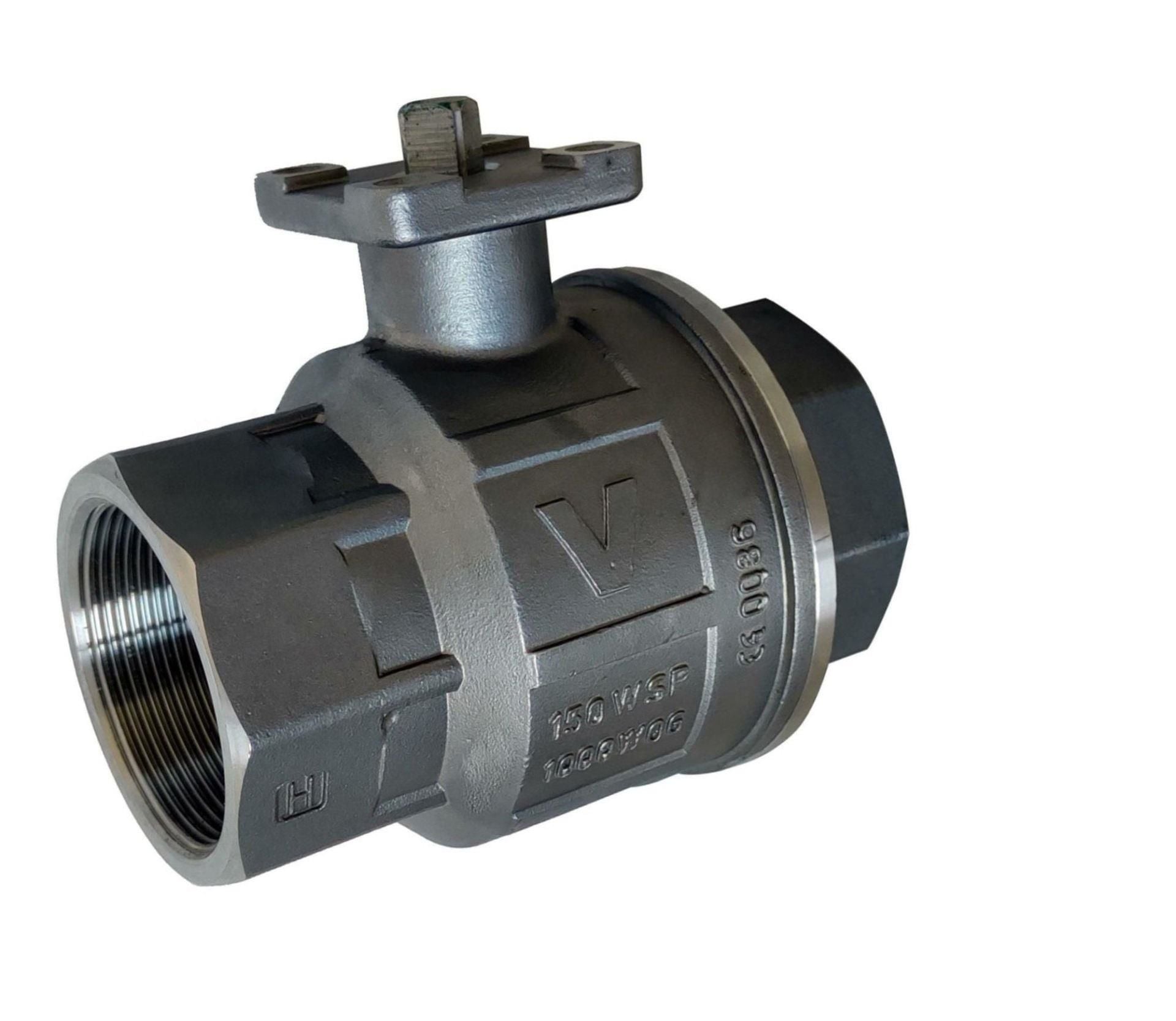 VALPRES Aktüatör Takılabilir İki Parçalı Paslanmaz Çelik Küresel Vana 316 3/4'' Pn64