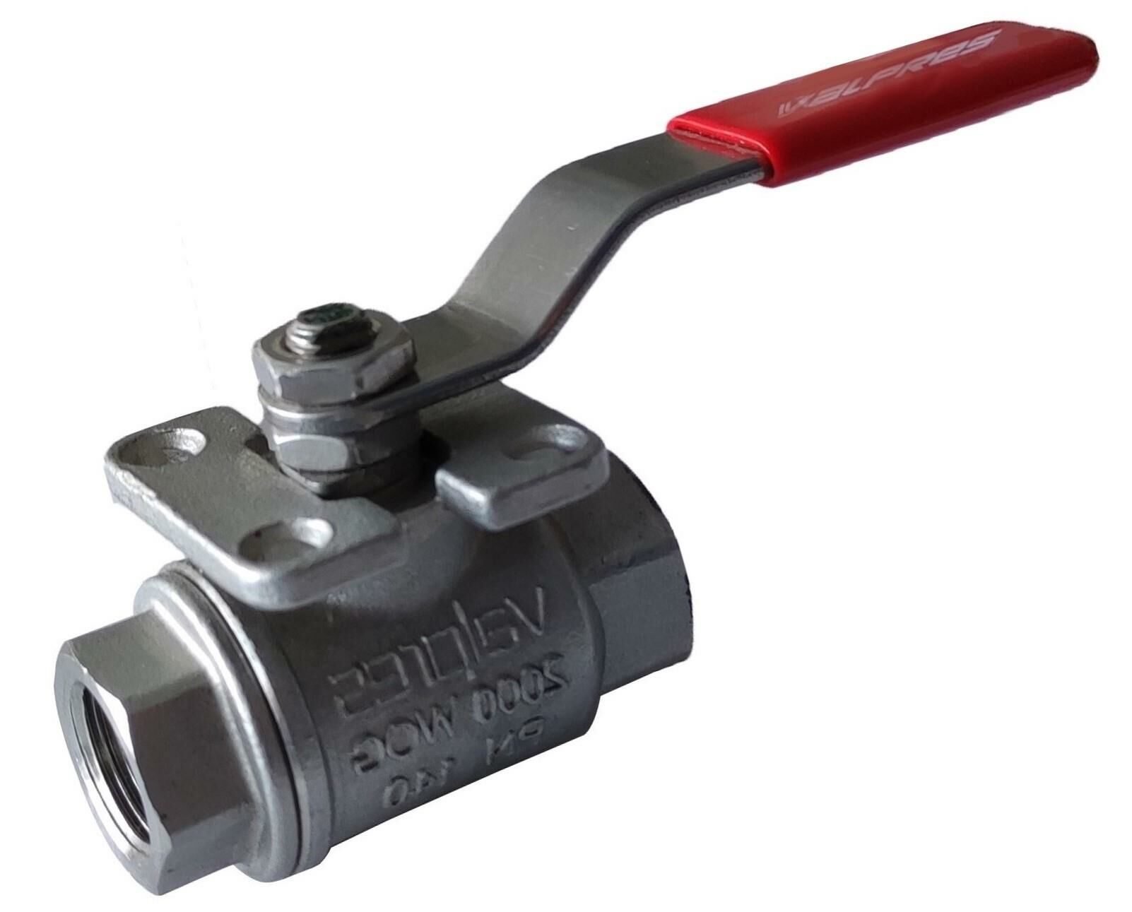 VALPRES Aktüatör Takılabilir İki Parçalı Paslanmaz Çelik Küresel Vana 3/8'' Pn25