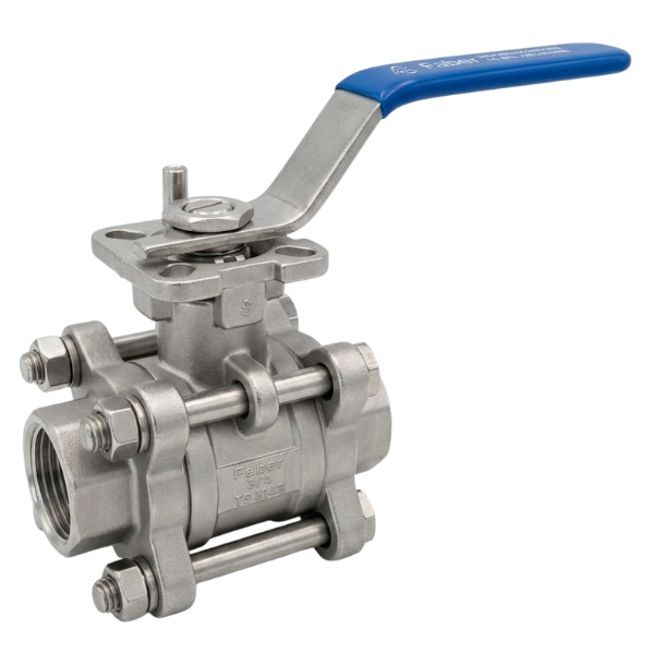 FABER Actuator Mountable Three Piece Stainless Steel Ball Valve 3/4'' Pn63-304