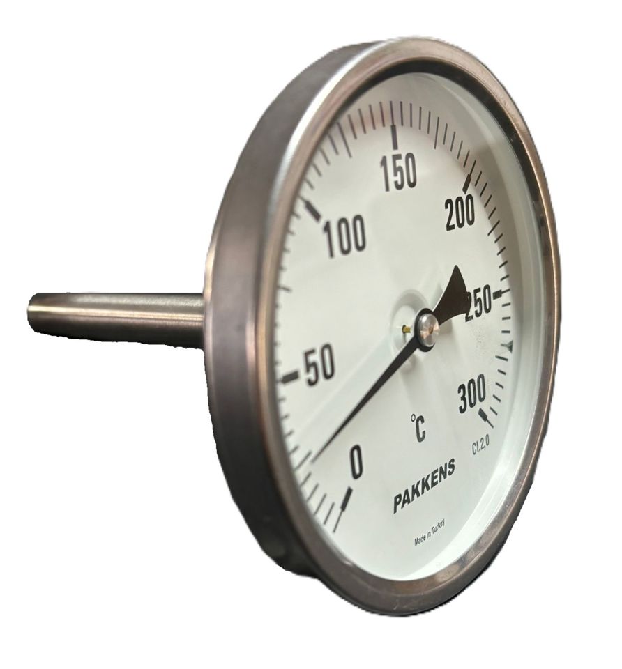 PAKKENS Arka Bağlantılı Bi-Metal Termometre Ø100mm 300°C