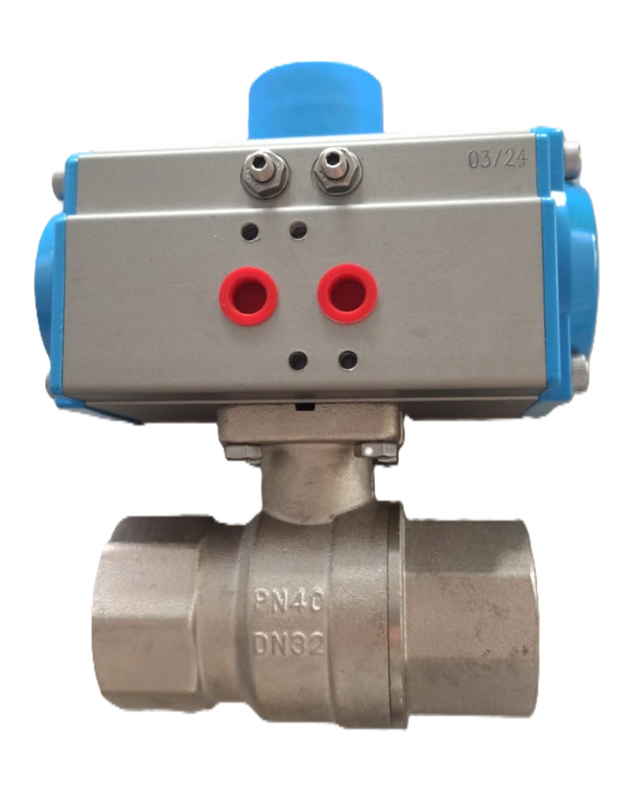 Pnömatik Aktüatörlü Pirinç Küresel Vana 1 1/4''