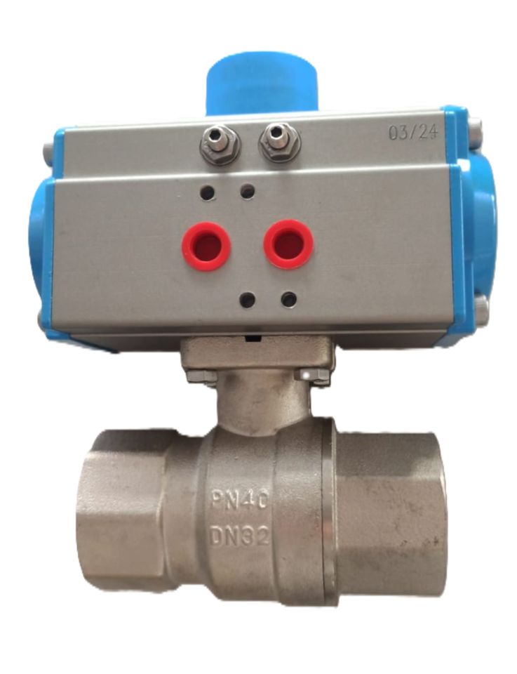 Pnömatik Aktüatörlü Pirinç Küresel Vana 11/4''