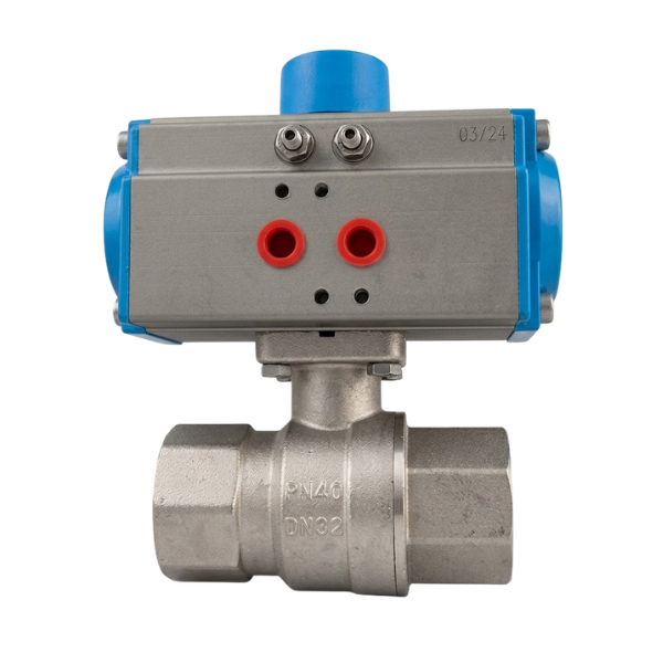 Pnömatik Aktüatörlü Pirinç Küresel Vana PN40 1 1/4''